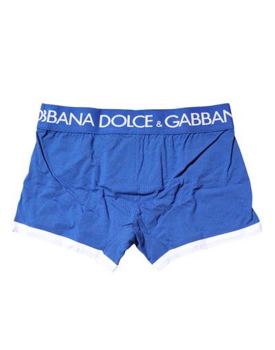 Dolce & Gabbana Blaue Logo Waist Regular Boxer Slip Unterwäsche