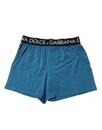 Dolce & Gabbana Blaue Logo Taille Regular Boxershorts Unterwäsche