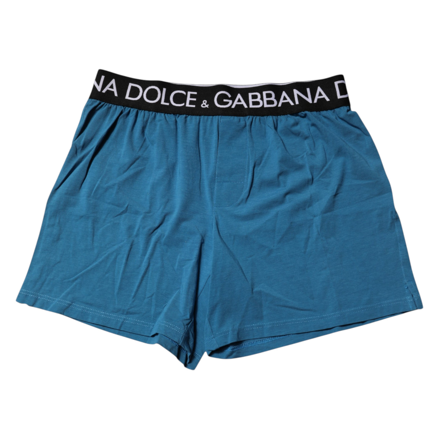 Dolce & Gabbana Blaue Logo Taille Regular Boxershorts Unterwäsche