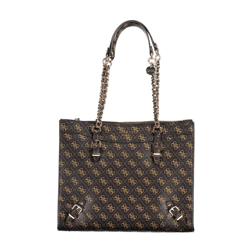 Guess Jeans Braune Polyethylen-Handtasche