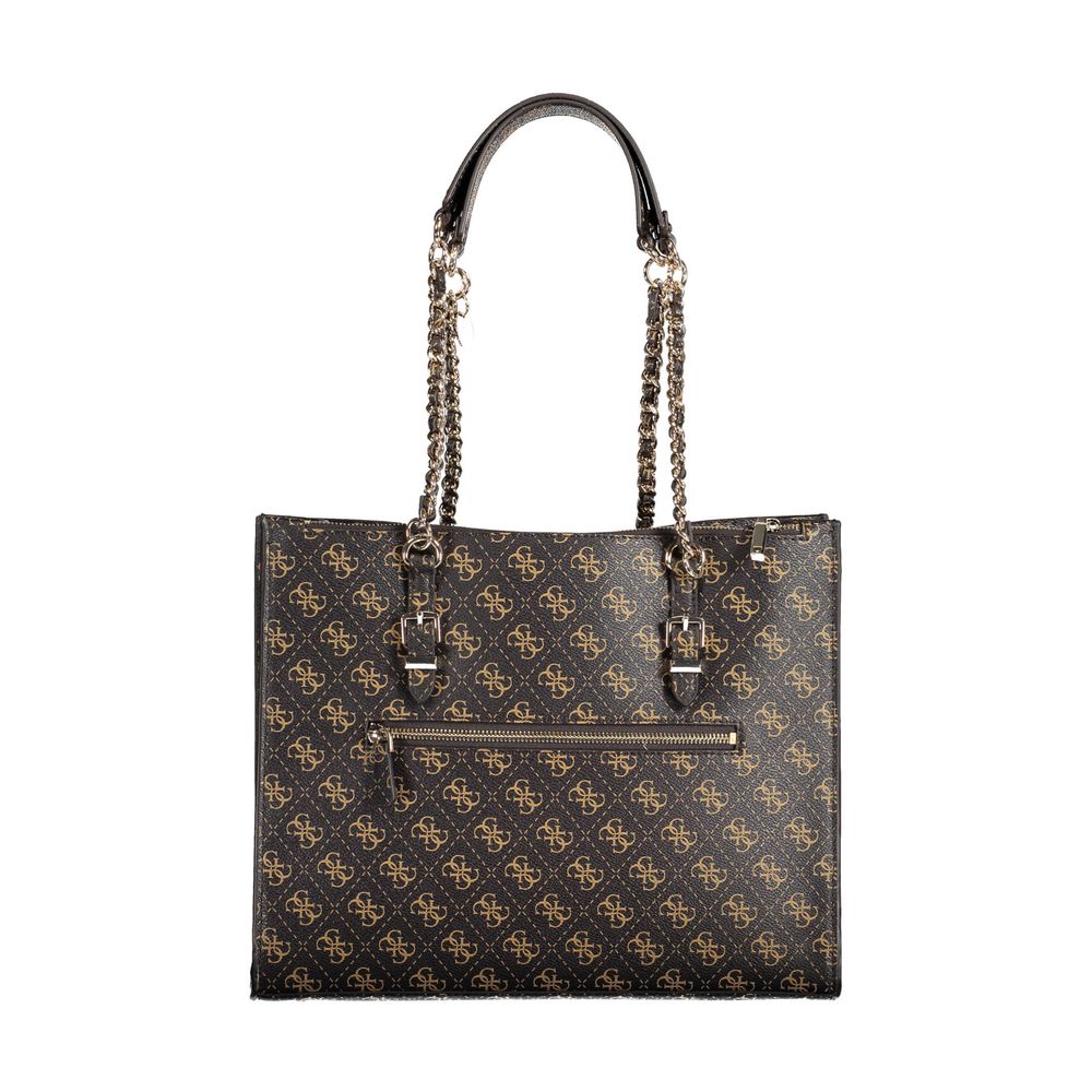 Guess Jeans Braune Polyethylen-Handtasche