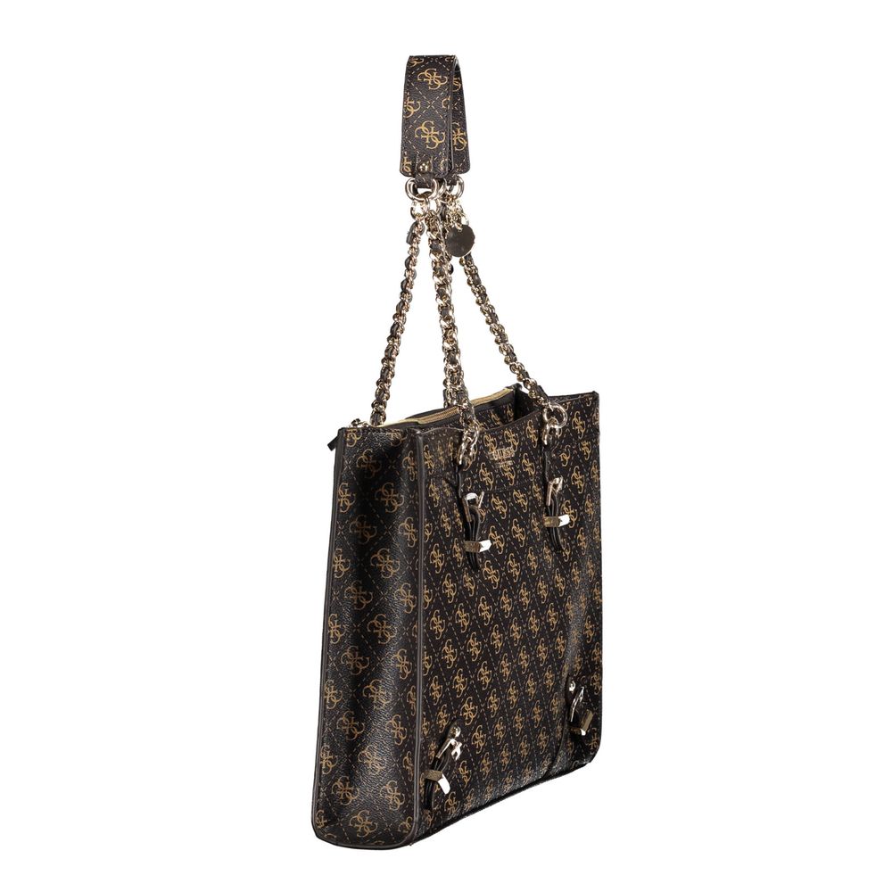 Guess Jeans Braune Polyethylen-Handtasche