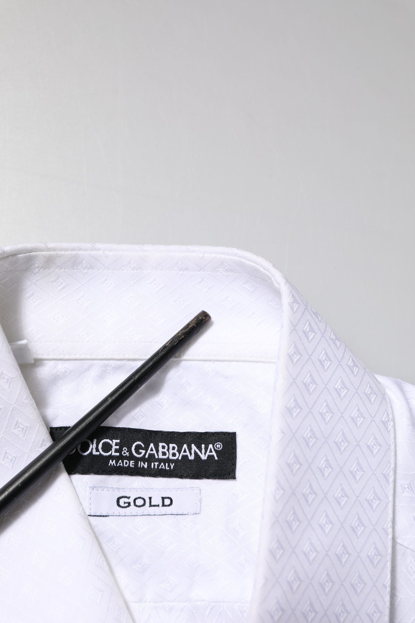 Dolce & Gabbana Weißes langärmeliges Hemd aus Baumwolle GOLD Formal