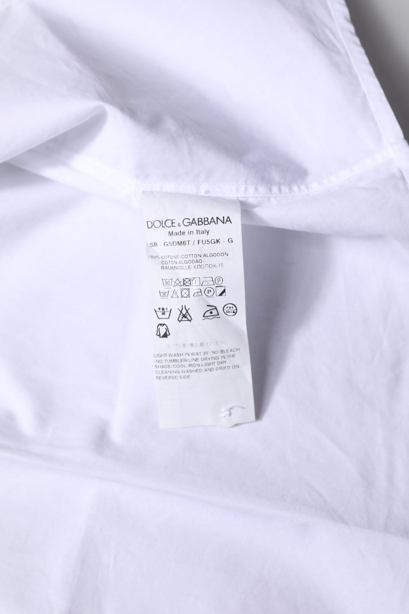 Dolce & Gabbana Weißes langärmeliges Hemd aus Baumwolle GOLD Formal