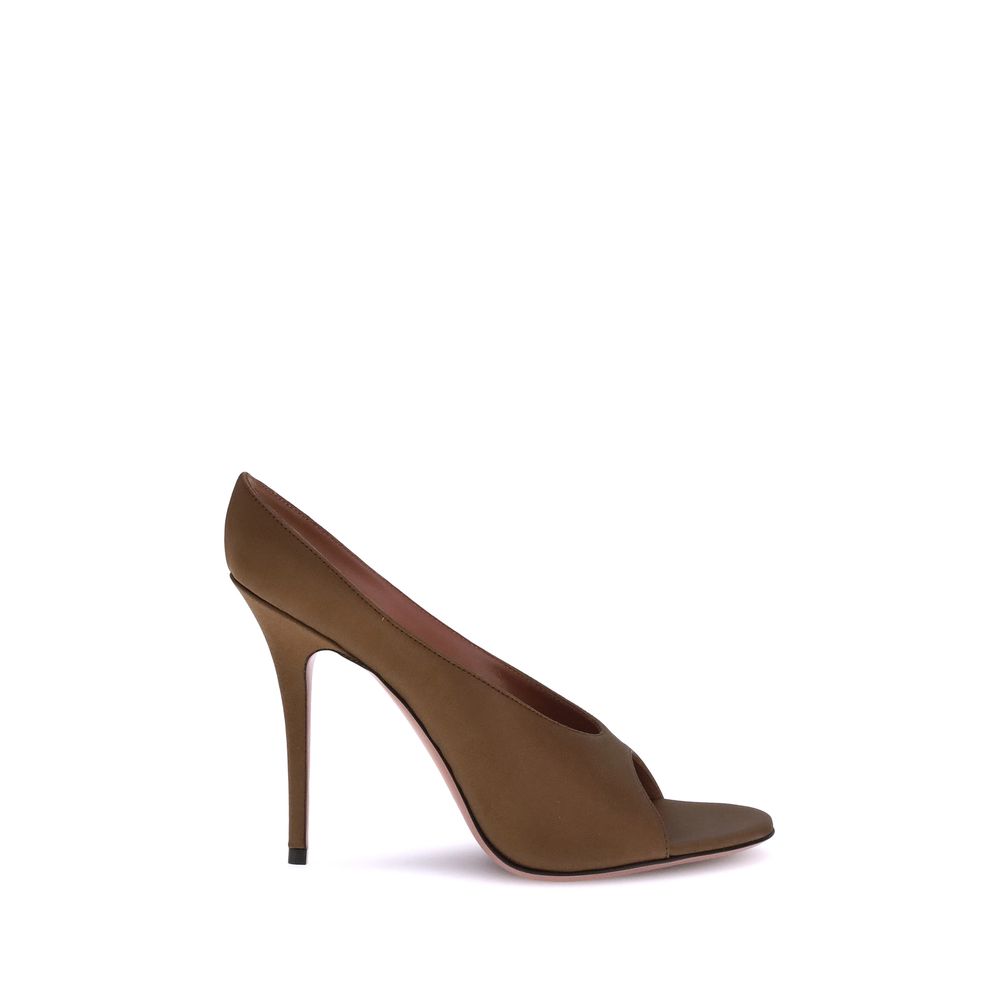 Amina Muaddi Anok-Satin-Sandalen