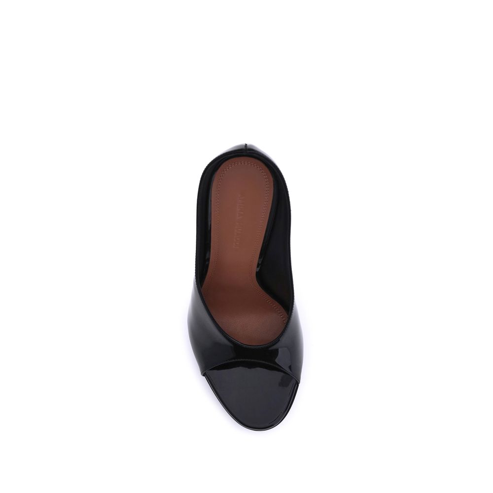 Amina Muaddi Anok Leder Sandalen
