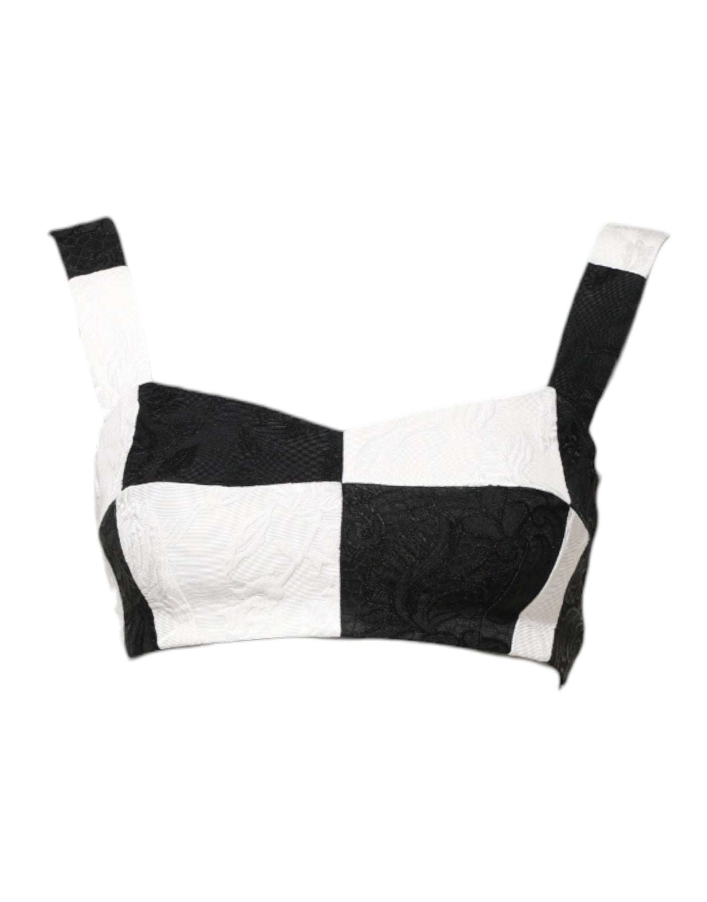 Dolce & Gabbana Schwarz Weiß Beschnittenes Bustier Korsett-BH Top