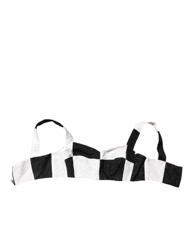 Dolce & Gabbana Schwarz Weiß Beschnittenes Bustier Korsett-BH Top