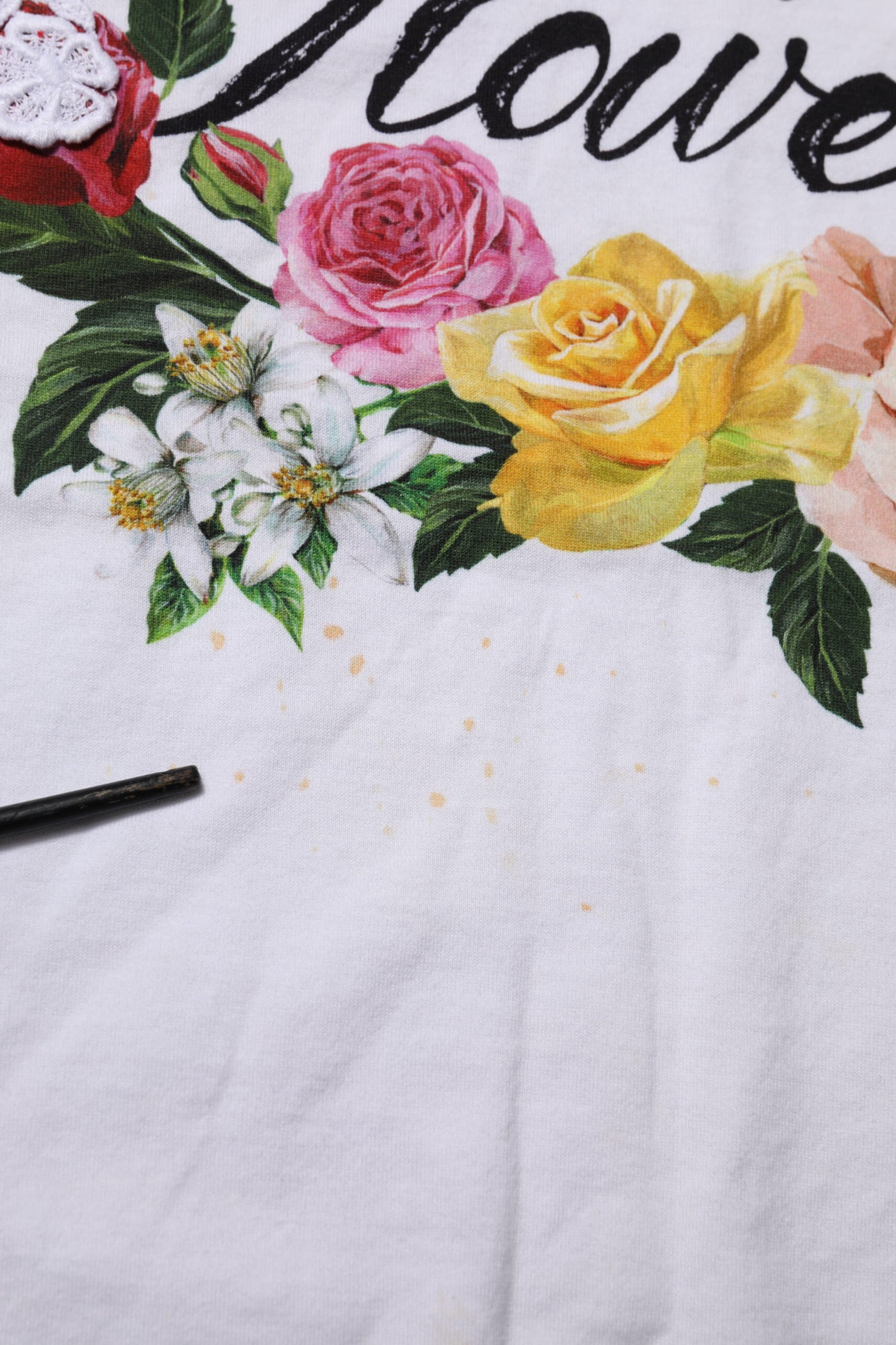 Dolce & Gabbana Weißes T-Shirt aus bedruckter Baumwolle mit kurzen Ärmeln