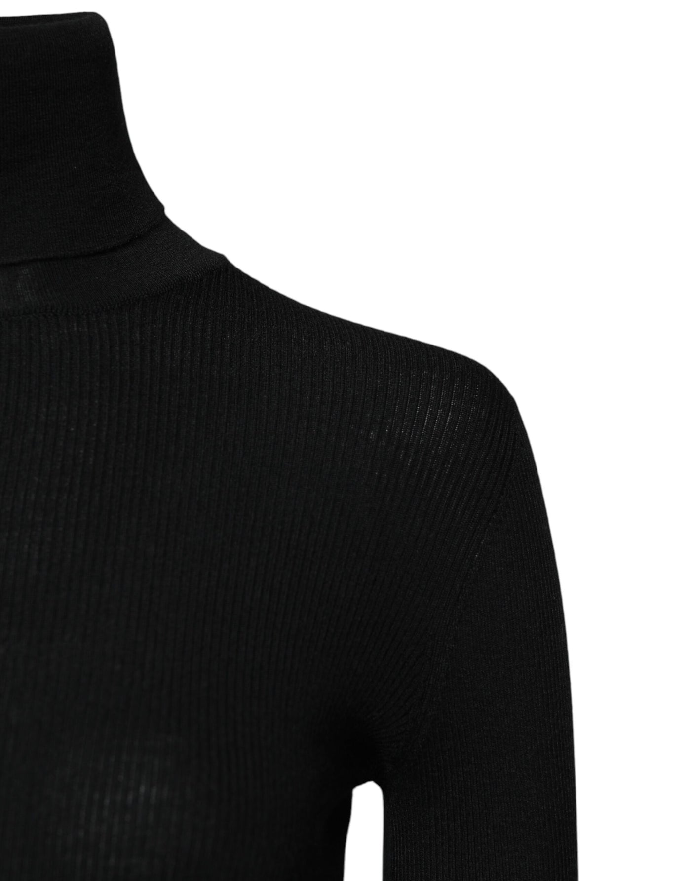 Dolce & Gabbana Schwarzes Kaschmir-Rollkragen-Strickblusentop