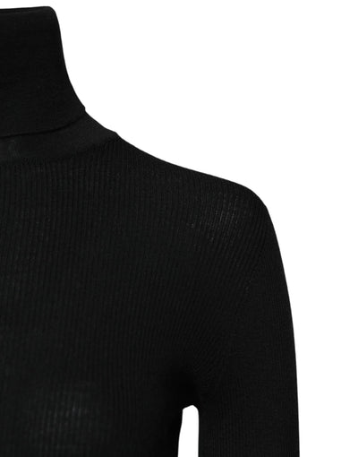 Dolce & Gabbana Schwarzes Kaschmir-Rollkragen-Strickblusentop