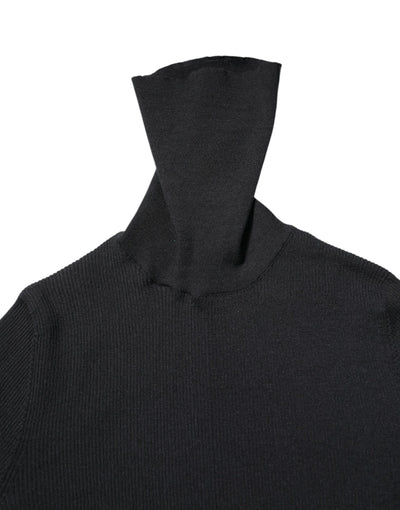 Dolce & Gabbana Schwarzes Kaschmir-Rollkragen-Strickblusentop