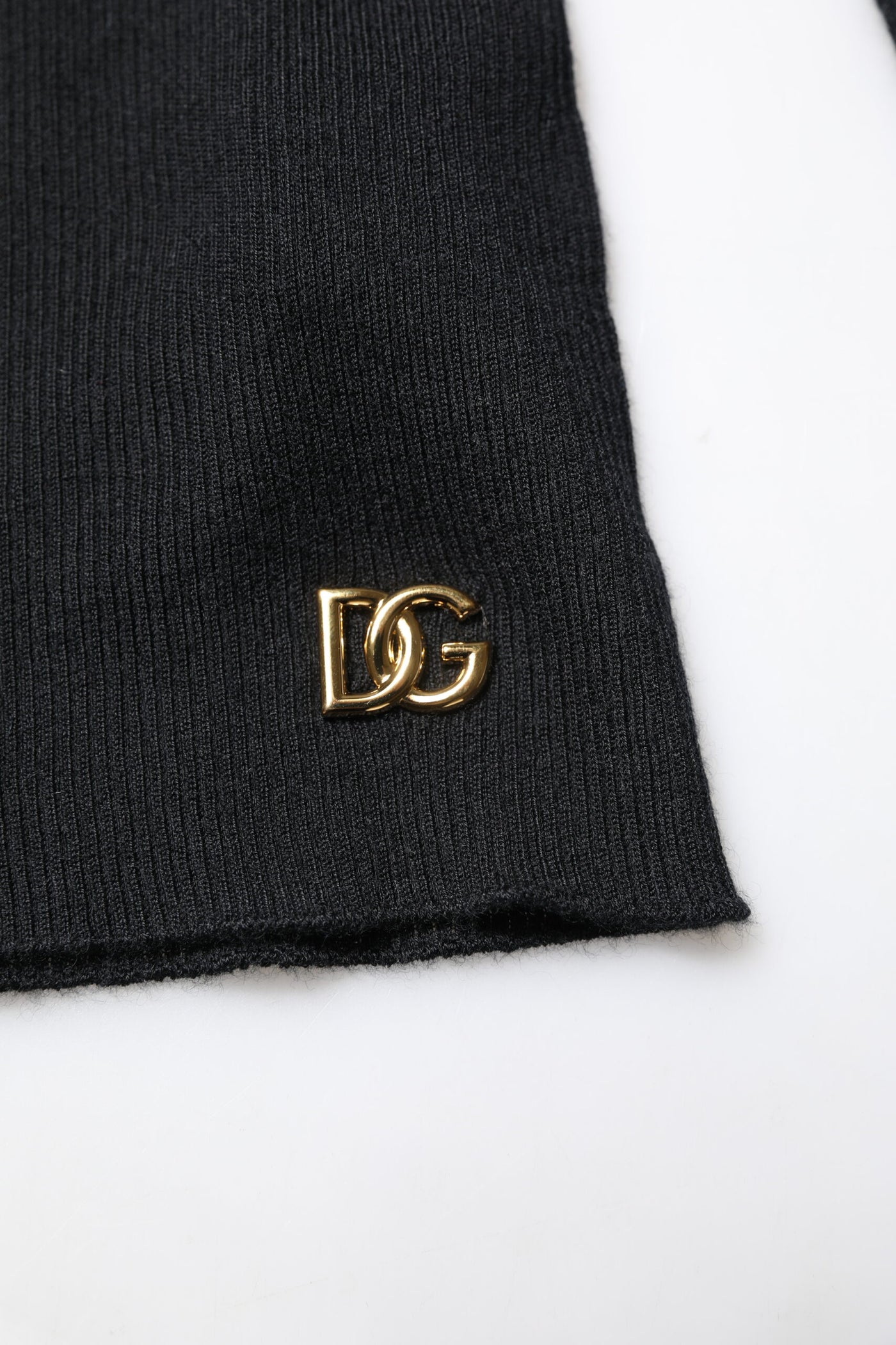 Dolce & Gabbana Schwarzes Kaschmir-Rollkragen-Strickblusentop