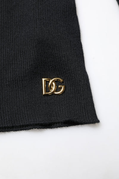 Dolce & Gabbana Schwarzes Kaschmir-Rollkragen-Strickblusentop
