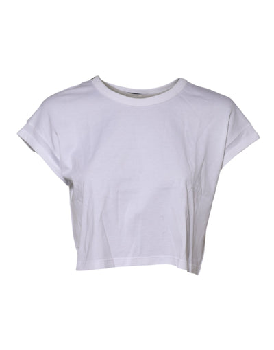 Dolce & Gabbana Weißes Baumwoll-T-Shirt mit kurzen Ärmeln