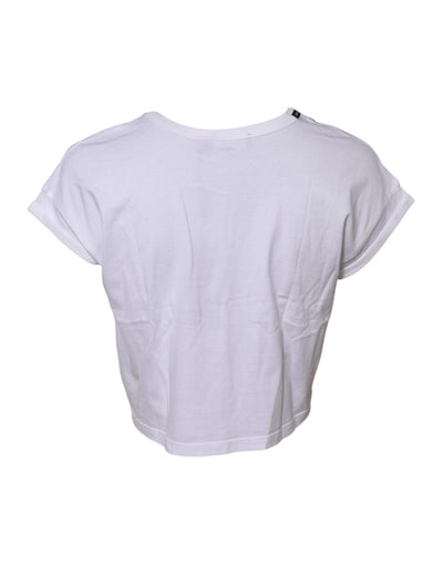 Dolce & Gabbana Weißes Baumwoll-T-Shirt mit kurzen Ärmeln