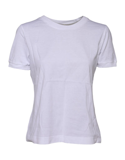 Dolce & Gabbana Weißes Baumwoll-T-Shirt mit Rundhalsausschnitt und kurzen Ärmeln