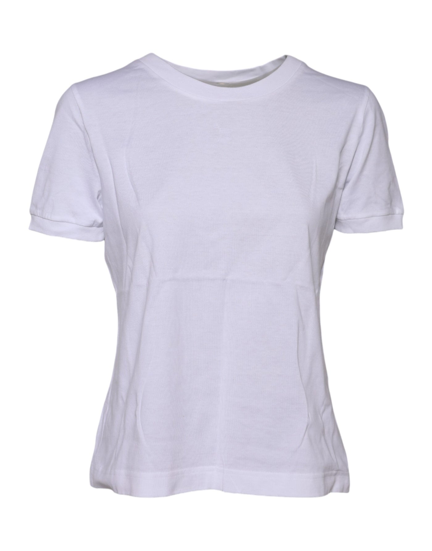 Dolce & Gabbana Weißes Baumwoll-T-Shirt mit Rundhalsausschnitt und kurzen Ärmeln