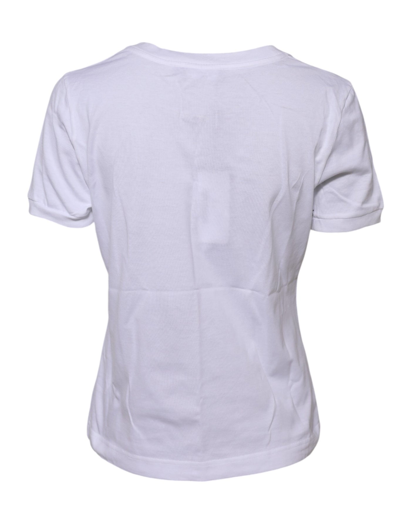 Dolce & Gabbana Weißes Baumwoll-T-Shirt mit Rundhalsausschnitt und kurzen Ärmeln