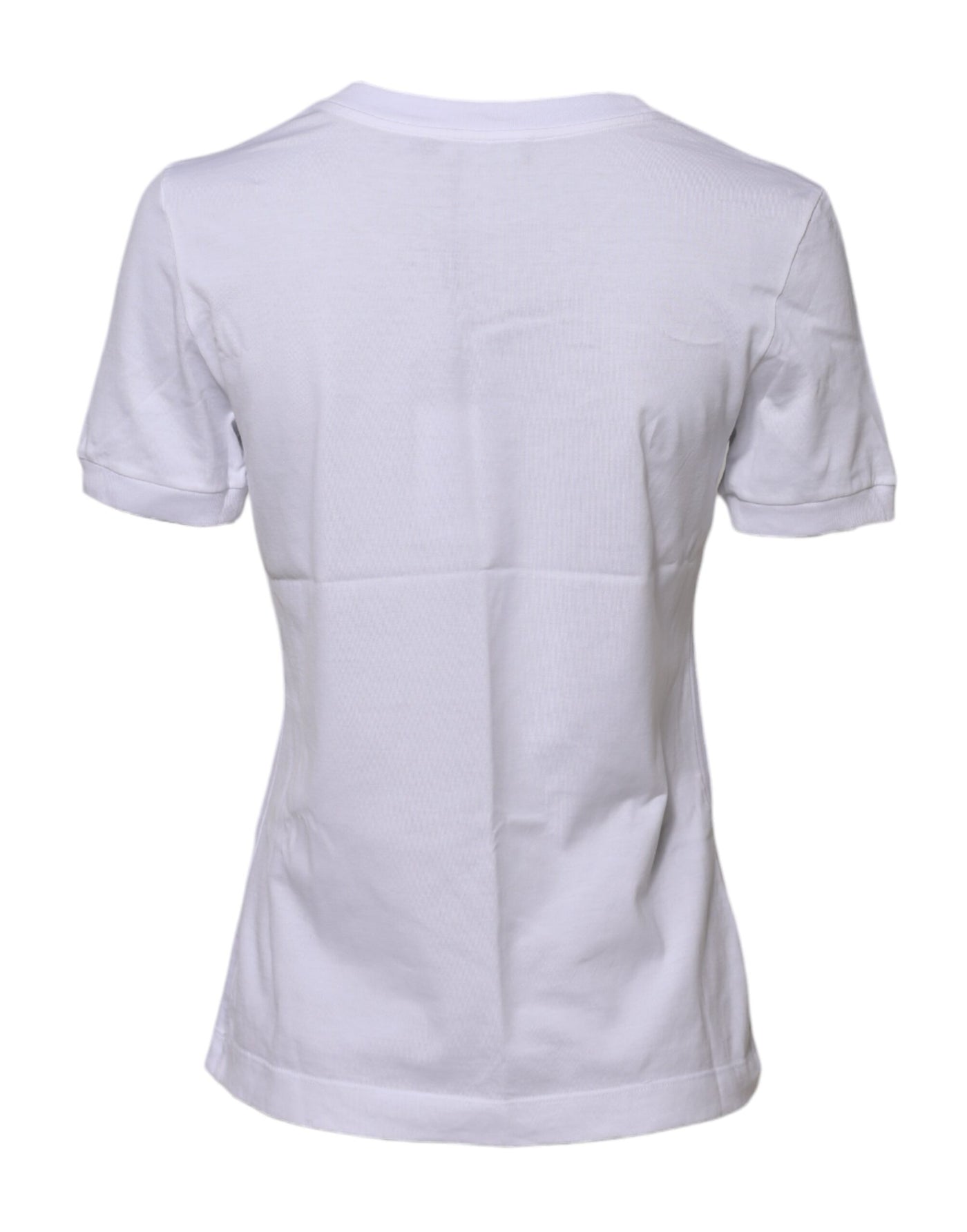 Dolce & Gabbana Weißes Baumwoll-T-Shirt mit Rundhalsausschnitt und kurzen Ärmeln