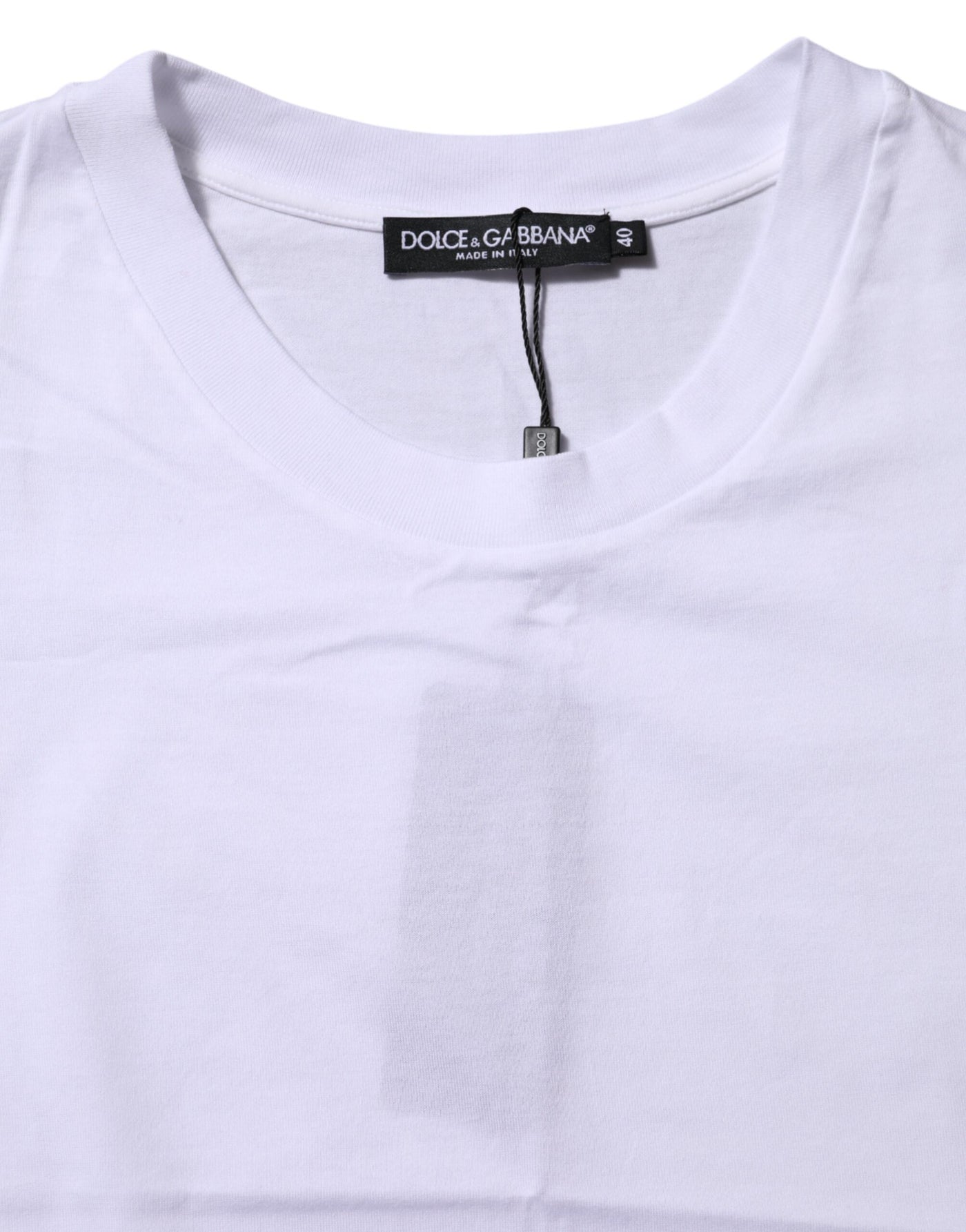 Dolce & Gabbana Weißes Baumwoll-T-Shirt mit Rundhalsausschnitt und kurzen Ärmeln