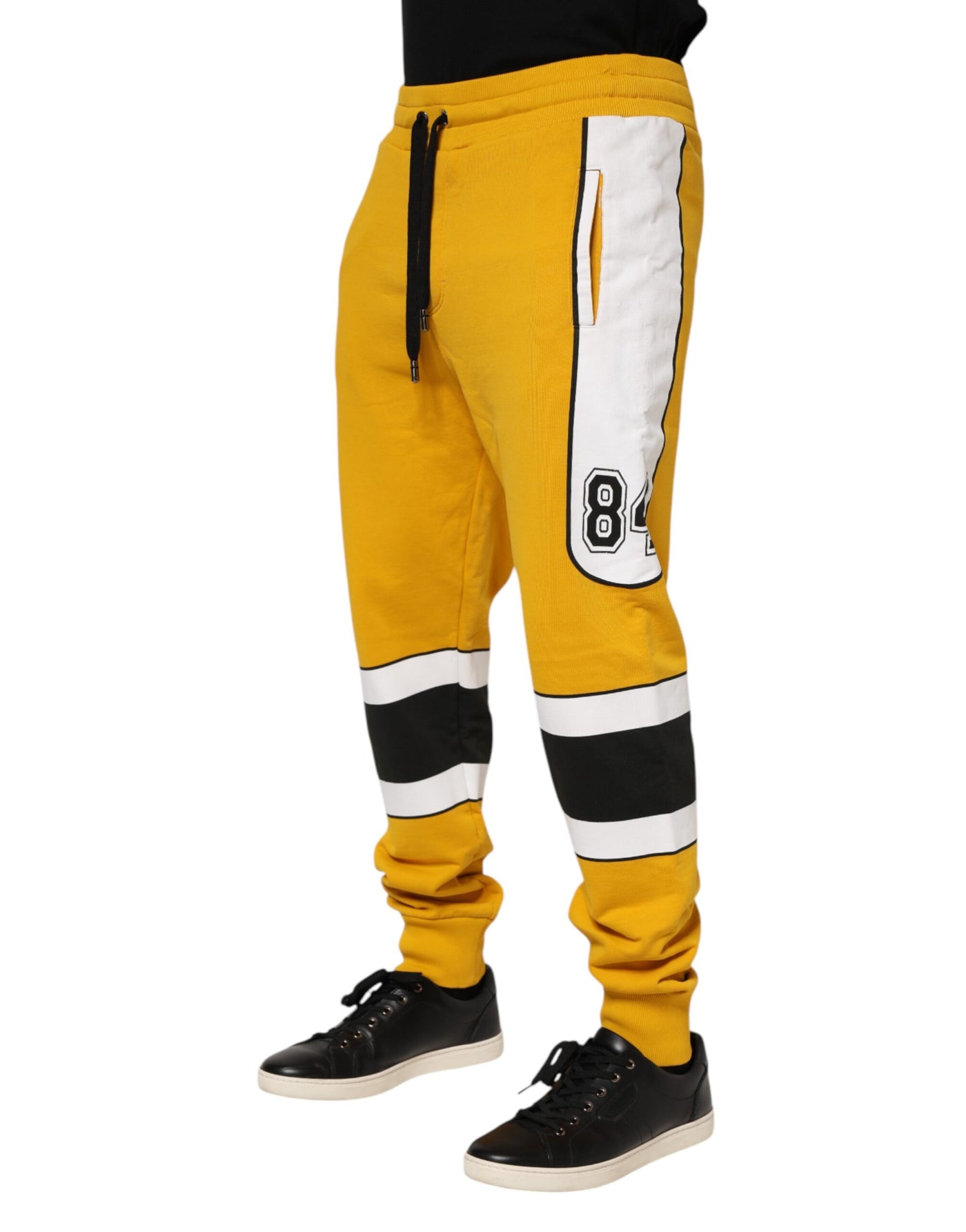 Dolce & Gabbana Gelbe Baumwoll-Sweatpants Jogger-Hose