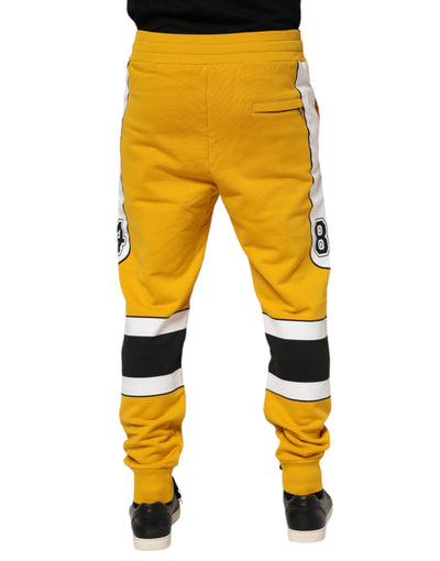 Dolce & Gabbana Gelbe Baumwoll-Sweatpants Jogger-Hose