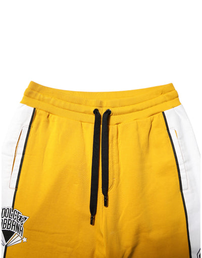 Dolce & Gabbana Gelbe Baumwoll-Sweatpants Jogger-Hose