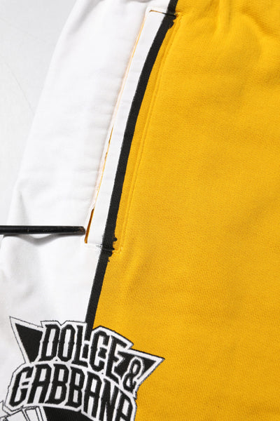 Dolce & Gabbana Gelbe Baumwoll-Sweatpants Jogger-Hose
