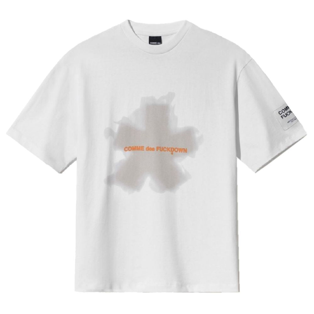 Comme Des Fuckdown T-Shirt aus weißer Baumwolle