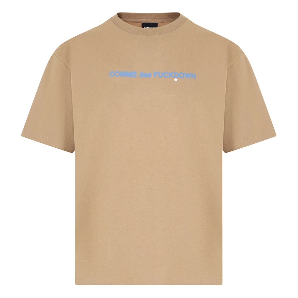 Comme Des Fuckdown T-Shirt aus brauner Baumwolle