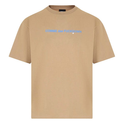 Comme Des Fuckdown T-Shirt aus brauner Baumwolle