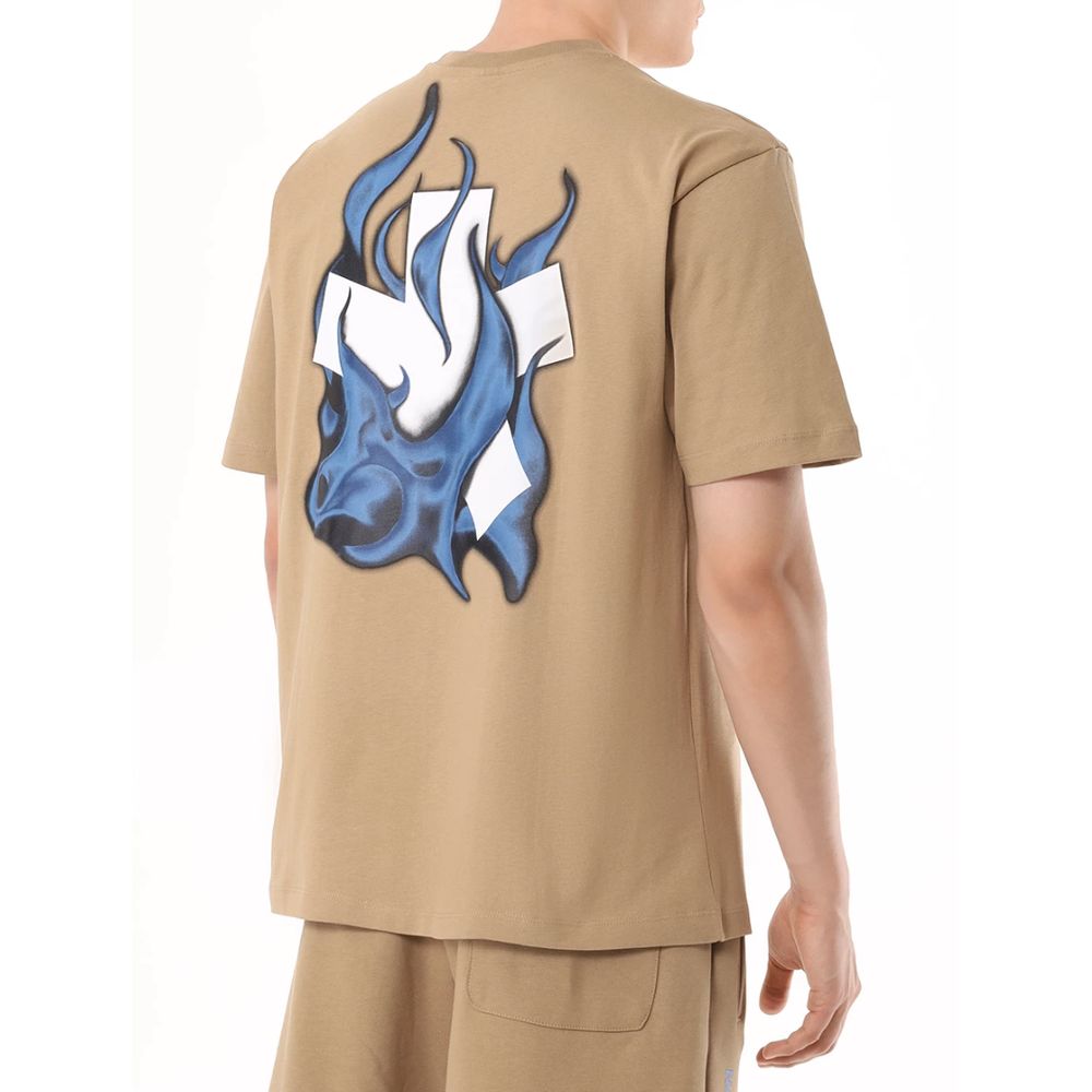 Comme Des Fuckdown T-Shirt aus brauner Baumwolle