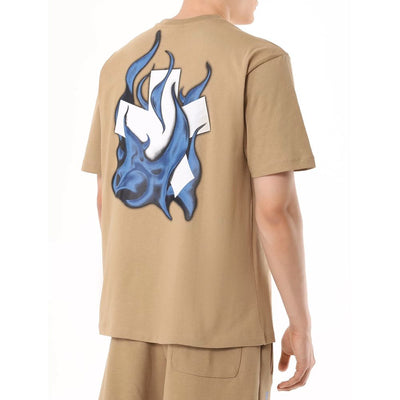 Comme Des Fuckdown T-Shirt aus brauner Baumwolle