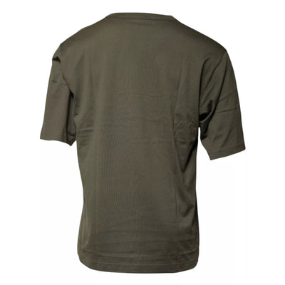 Dolce & Gabbana Armeegrünes DG Love Baumwoll-T-Shirt mit Rundhalsausschnitt