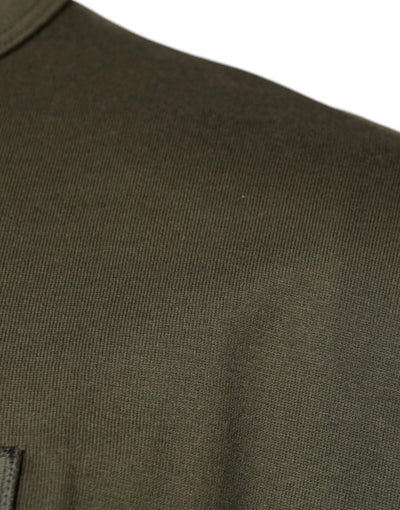 Dolce & Gabbana Armeegrünes DG Love Baumwoll-T-Shirt mit Rundhalsausschnitt