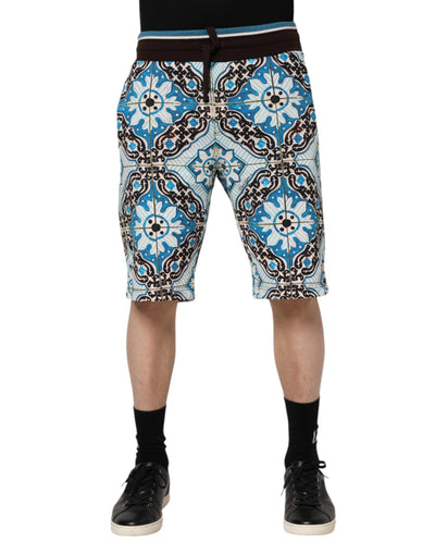 Dolce & Gabbana Bermudashorts mit Maiolica-Druck aus Baumwolle in mehreren Farben