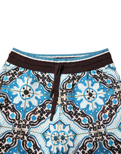 Dolce & Gabbana Bermudashorts mit Maiolica-Druck aus Baumwolle in mehreren Farben