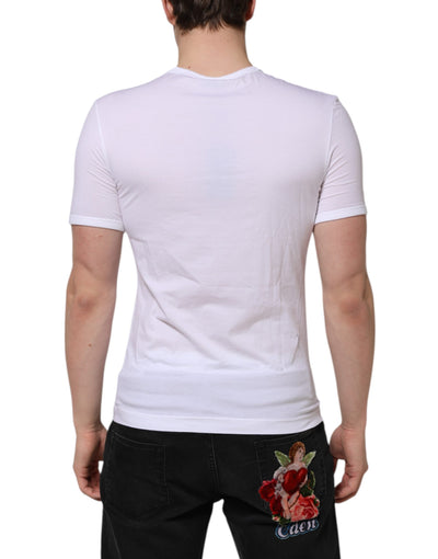 Dolce & Gabbana Weißes Kurzarm-T-Shirt mit V-Ausschnitt Unterwäsche