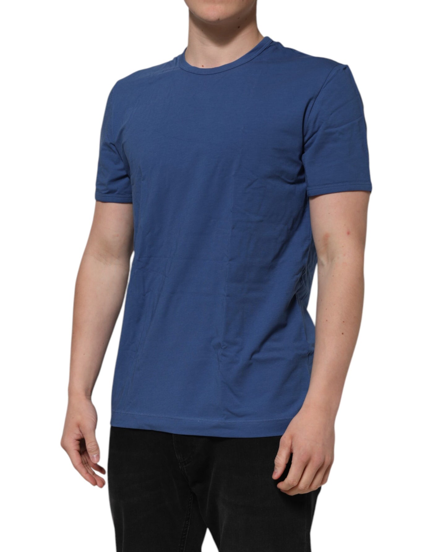 Dolce & Gabbana Blau Baumwolle Männer Rundhalsausschnitt Unterwäsche T-shirt