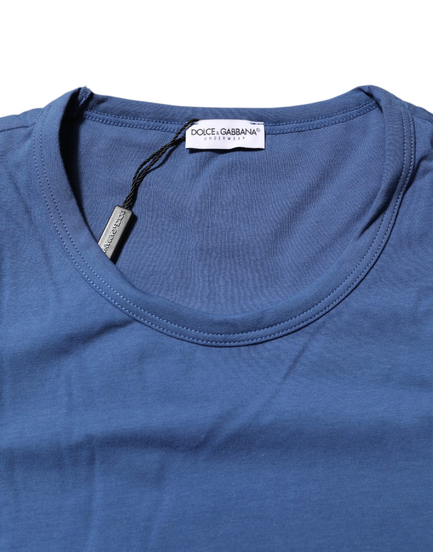 Dolce & Gabbana Blau Baumwolle Männer Rundhalsausschnitt Unterwäsche T-shirt