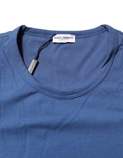 Dolce & Gabbana Blau Baumwolle Männer Rundhalsausschnitt Unterwäsche T-shirt