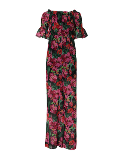 Patrizia Pepe Mehrfarbiger Overall mit Blumendruck Jumpsuit Kleid