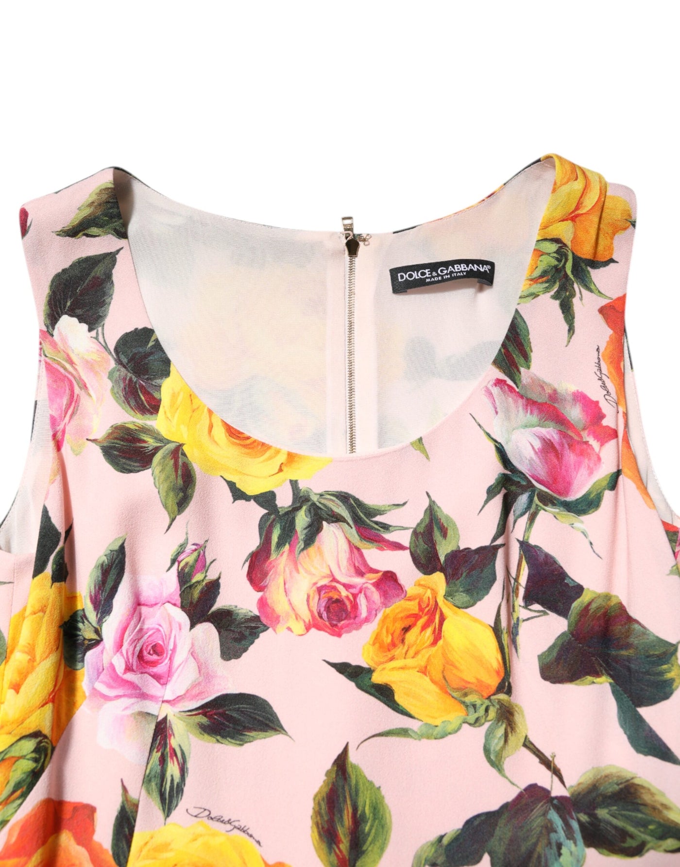 Dolce & Gabbana Multicolor Floral Knielanges Etuikleid