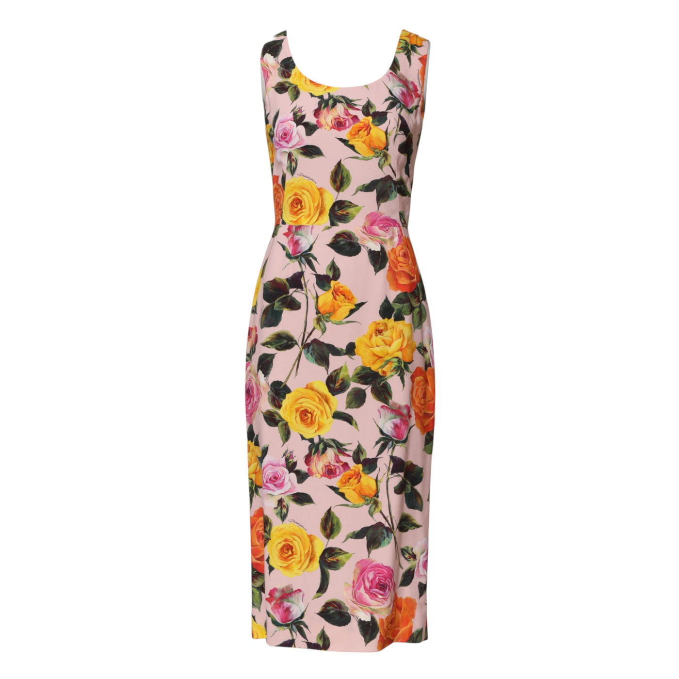 Dolce & Gabbana Multicolor Floral Knielanges Etuikleid