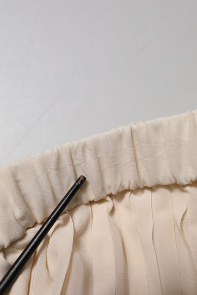 Peserico Beige Polyester Faltenrock A-Linie Hohe Taille Midirock