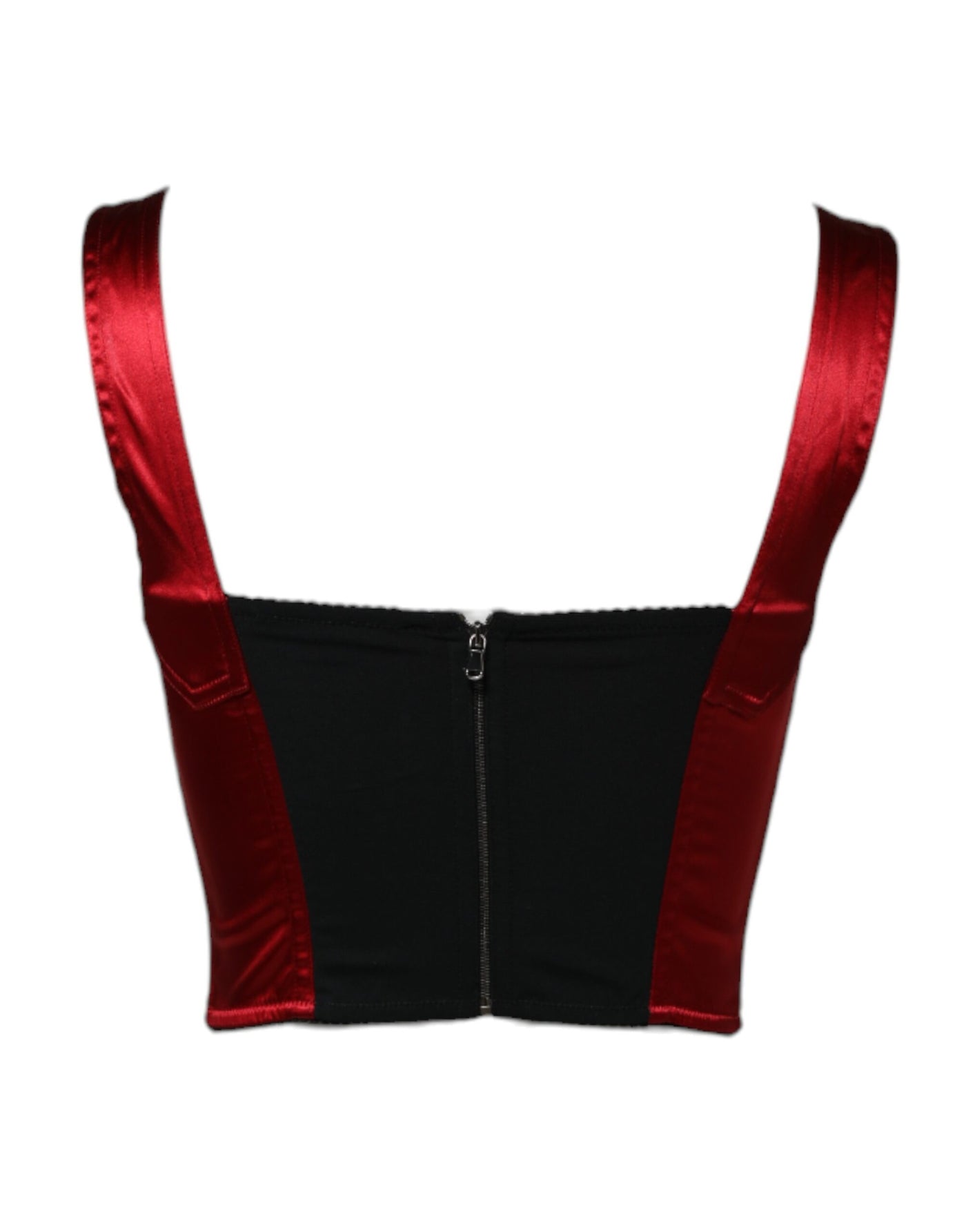 Dolce & Gabbana Rotes Bustier Ärmelloses Korsett Cropped Top