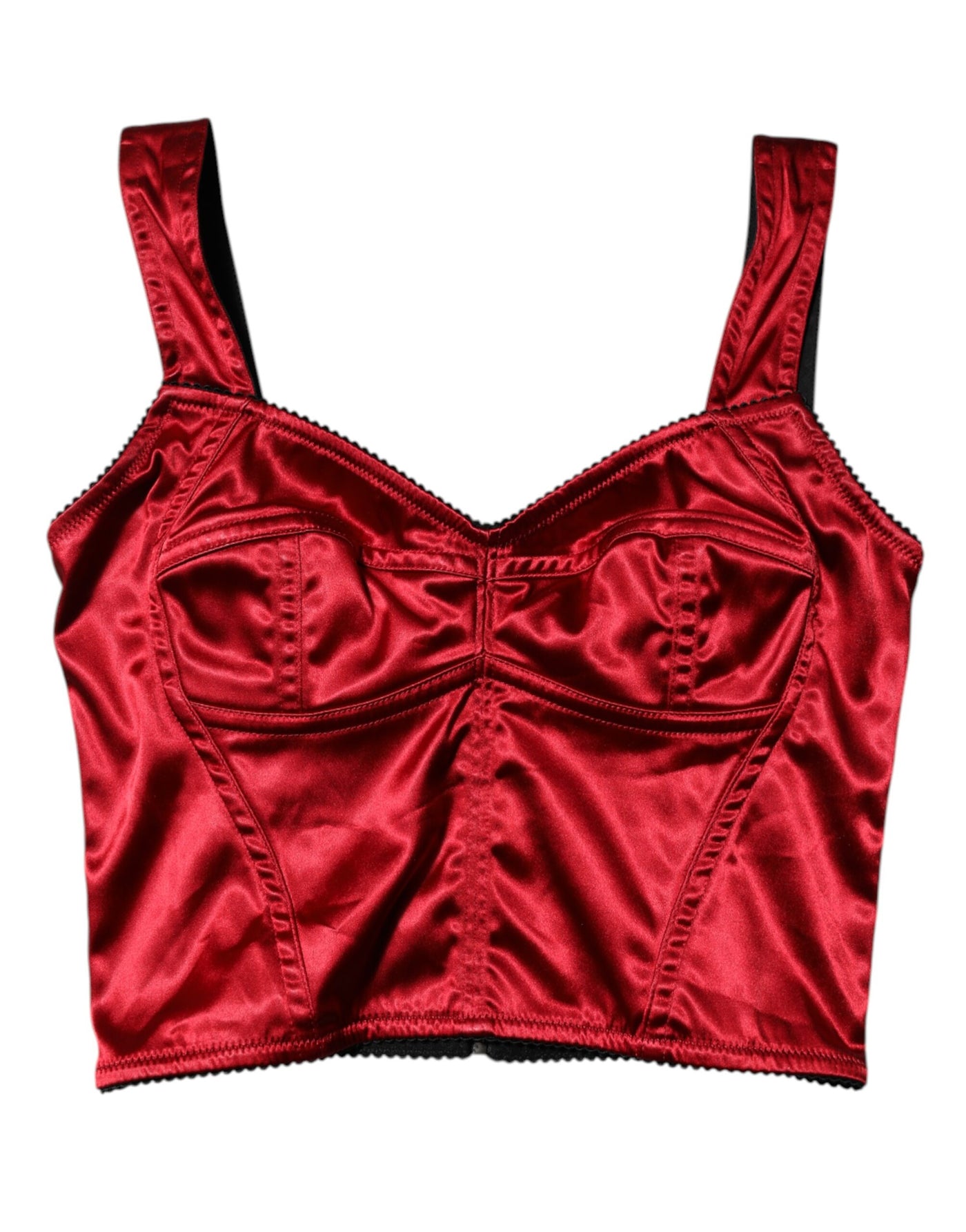 Dolce & Gabbana Rotes Bustier Ärmelloses Korsett Cropped Top