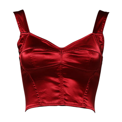 Dolce & Gabbana Rotes Bustier Ärmelloses Korsett Cropped Top