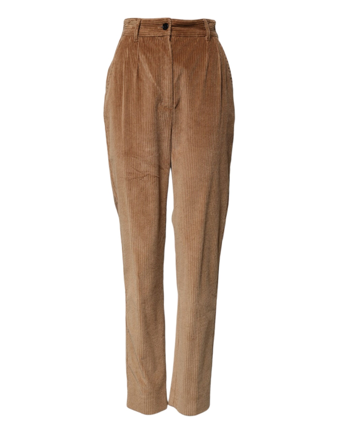 Dolce & Gabbana Braune Baumwoll-Cordhose in Kegelform
